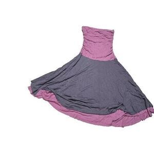 Chloe K Purple And Gray Soft Dual Layer Twirl Dress Strapless Beautiful Small Xs